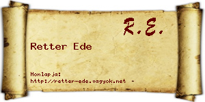 Retter Ede névjegykártya